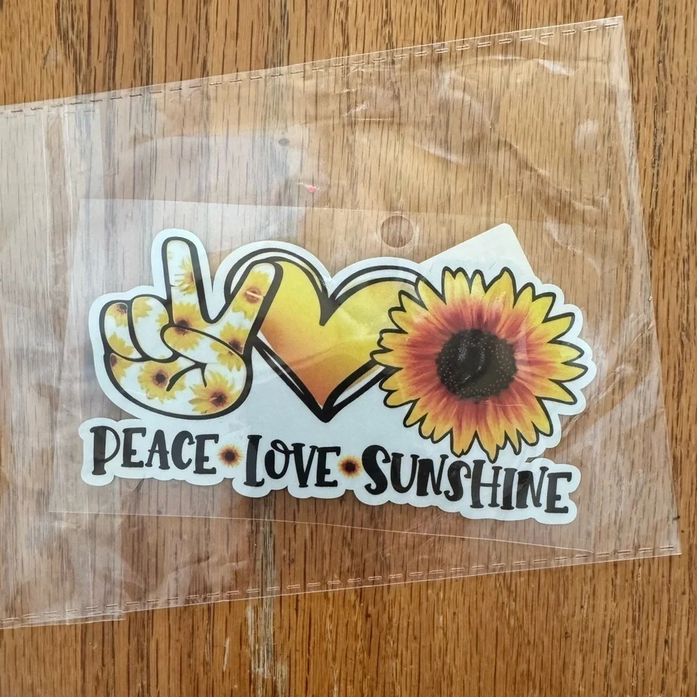 Colorful PEACE LOVE SUNSHINE Self-Adhesive Decal BRAND NEW - Picture 5 of 5